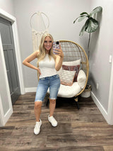 WHITE RIBBED TANK TOP