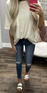 FEARLESS HIGH RISE DISTRESSED DENIM JEANS