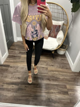 MAUVE ROCK AND ROLL BLEACH SPLATTER TEE