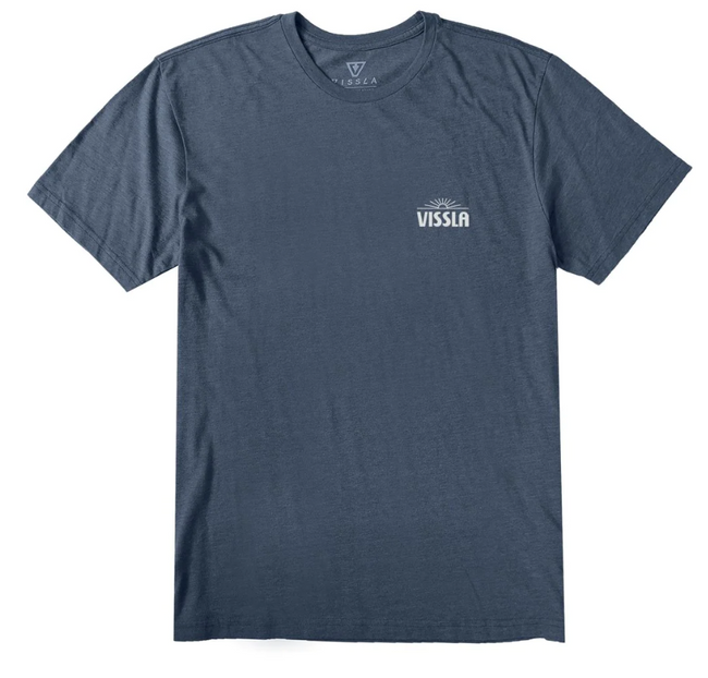 MENS VISSLA MIDNIGHT HEATHER QUALITY GOODS TEE