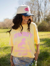 PALE YELLOW COWBOY COUNTRY CLUB TEE