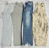 MYLA HIGH RISE PINSTRIPE RAILROAD DENIM JEANS