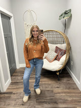 WENDY FALL HARVEST EMBROIDERED SWEATER TOP