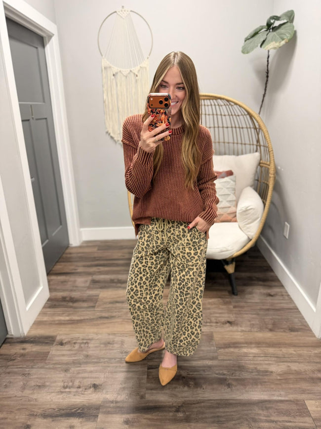 ANIYAH WINE WASHED KNIT SWEATER TOP