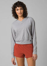 EILEEN HEATHER GREY HOODED TOP