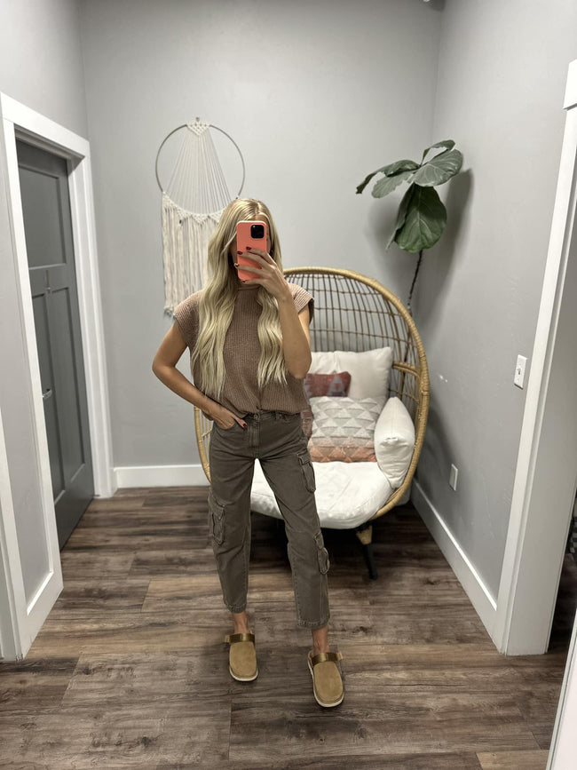 MIKELLE HIGH RISE CARGO DENIM JEANS