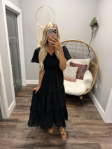 THE TAYLOR IN BLACK MIDI DRESS