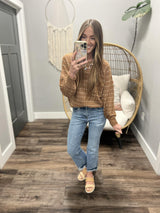 TANNA CAMEL STITCH DETAIL SWEATER TOP