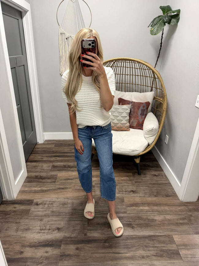 DANIKA IVORY KNIT SWEATER TOP