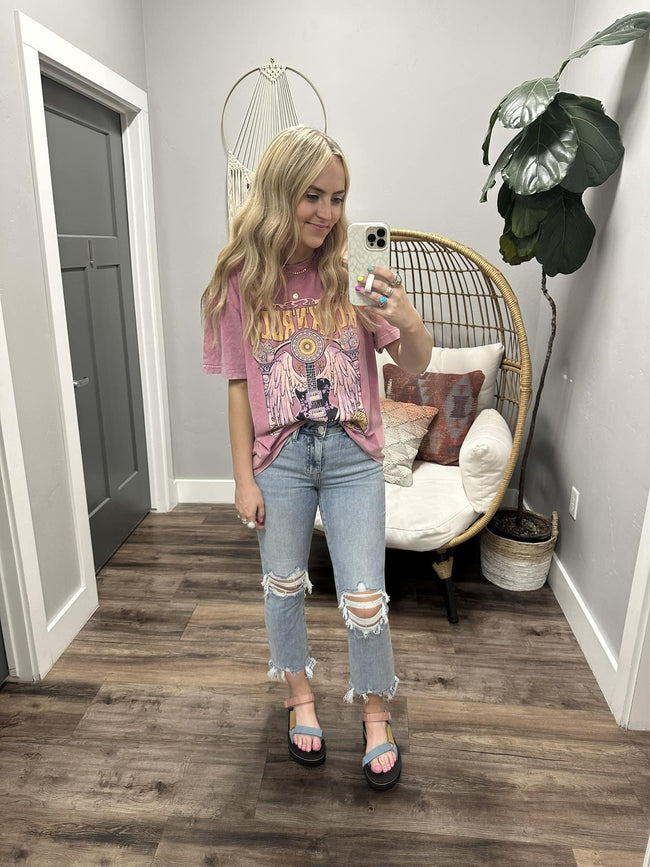 ON THE LOW DOWN HIGH RISE DENIM JEANS