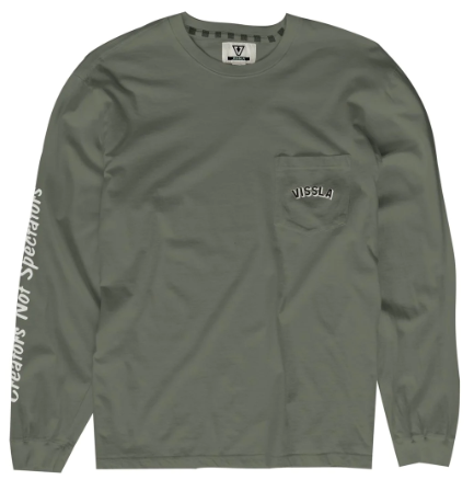 MENS VISSLA ARMY EXTRA STRENGTH LONG SLEEVE POCKET TEE