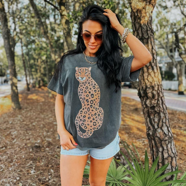 CHARCOAL CHEETAH GRAPHIC TEE