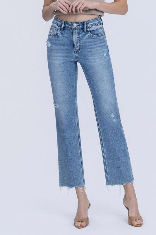 VERONICA HIGH RISE STRAIGHT DENIM JEANS
