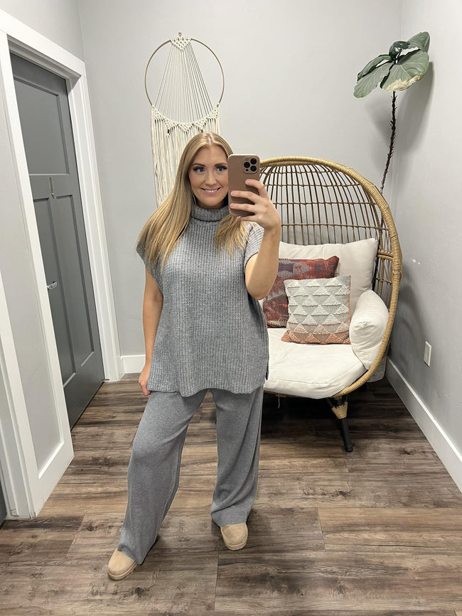 CAROLINE GREY 2 PIECE SWEATER AND PANT SET