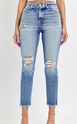 MINDY HIGH RISE MOM DENIM JEANS