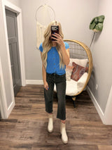 CHARLIE BLACK WASHED HIGH RISE BARREL DENIM JEANS