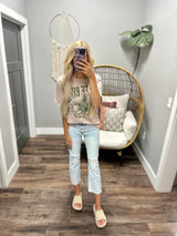 MAUVE WASHED FREE BIRD GRAPHIC TEE