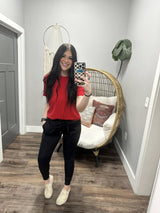 ROXANNE CHERRY SHORT SLEEVE TEE