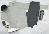 PRANA ICE FLOW HALF ZIP HEATHER GREY
