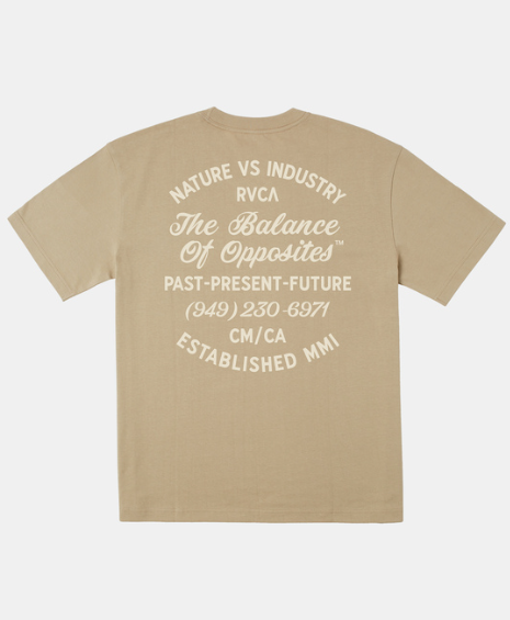 MENS RVCA BALANCE CAFE T-SHIRT KHAKI