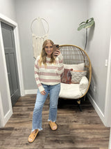 EMMI CREAM AND BRICK STRIPE SWEATER TOPS