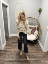 CAMBRIA CREAM FLORAL LIGHT WEIGHT SWEATER TOP