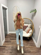 ELLIE RUST CABLE KNIT SHORT SLEEVE SWEATER TOP
