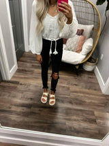 ROXY WHAT A VIBE WHITE BLOUSE