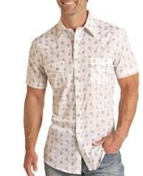 MENS ROCK & ROLL FLORAL VINTAGE SNAP BUTTON UP