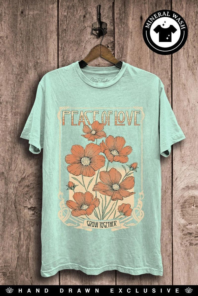 MINT WASHED PEACE OF LOVE GRAPHIC TEE