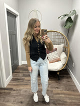 JANA BLACK DENIM BUTTON UP VEST