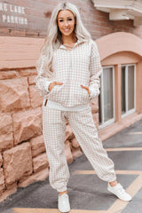 COMFORT ZONE LACE GINGHAM PLAID JOGGERS