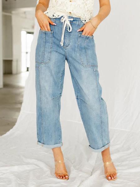 WHITNEE HIGH RISE CARGO BARREL JEANS
