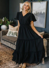 THE TAYLOR IN BLACK MIDI DRESS