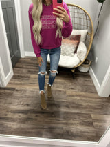 BRIGHT FUCHSIA MARMOT CREW SWEATSHIRT