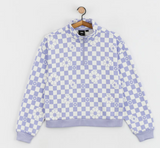VANS FLORAL SWEET LAVENDER CHECKERED FAIRLANDS MOCK NECK PULLOVER
