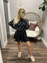 CONCERT NIGHTS FLORAL DETAIL BUTTON UP BLOUSE