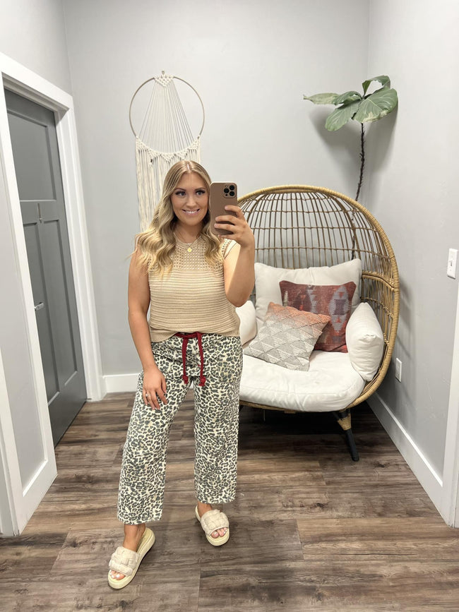 TINA TAUPE KNIT SIDE BUTTON DETAIL SWEATER VEST