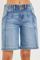 MORGAN HIGH RISE SEAM DETAIL BERMUDA SHORTS