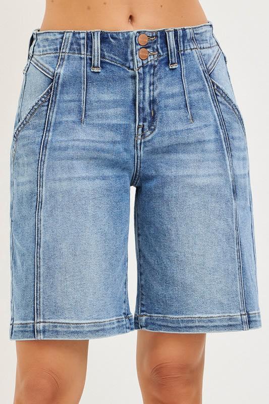 MORGAN HIGH RISE SEAM DETAIL BERMUDA SHORTS