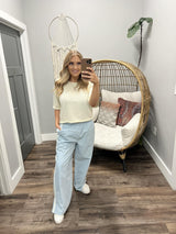 GWEN POWDER BLUE VARSITY TRACK PANT