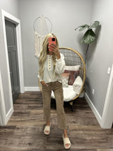 NICOLE CREAM HENLEY TOP