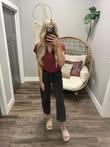 TERESA WINE SHORT SLEEVE KNIT SWEATER TOP