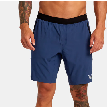 MENS RVCA BLUE YOGGER PLUS SHORTS