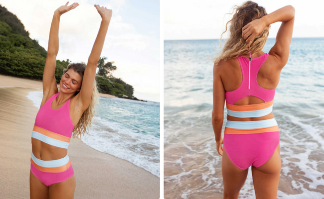 HARPER CUT BACK CROP SWIMSUIT TOP