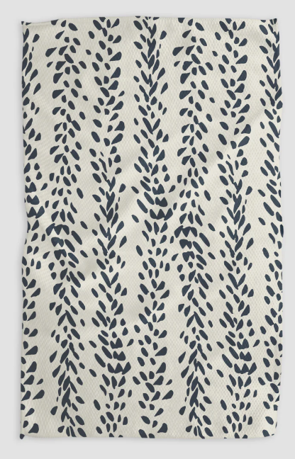 GEOMETRY MIDNIGHT REEDS TEA TOWEL