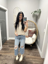 GEMMA MULTI STRIPE SHORT SLEEVE TEE
