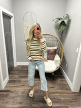 TANA FALL STRIPE KNIT SWEATER TOP