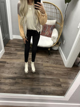 PEACH/SAND COLORBLOCK BOMBER ZIP JACKET