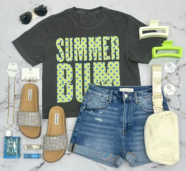 SUMMER BUM POLKA DOT GRAPHIC  TEE